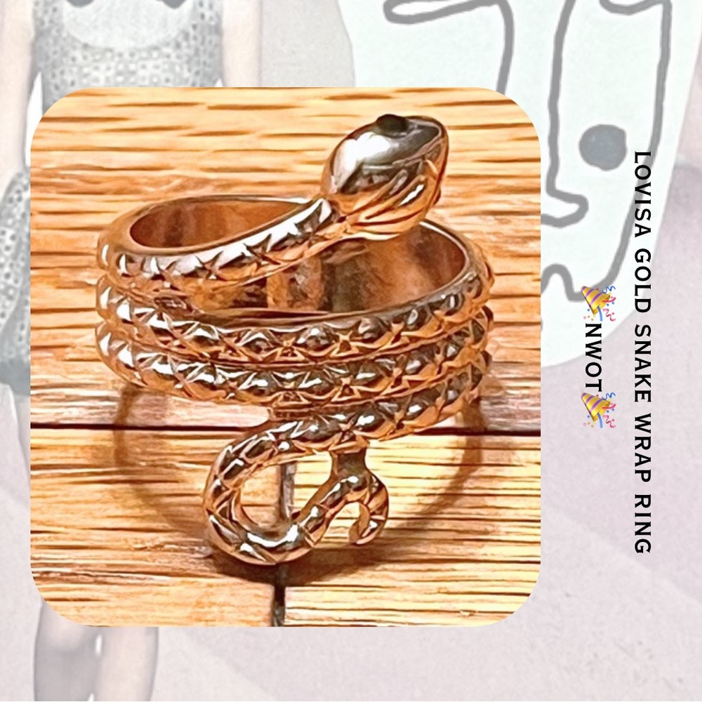 🎉Lovisa Gold Snake Serpent Wrap Statement Ring
